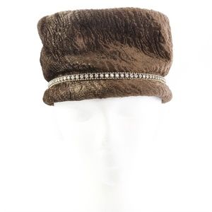Vintage John Jr Pillbox Hat Bronze Velour